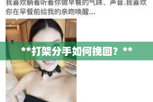 **打架分手如何挽回？**