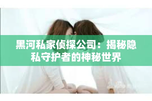 黑河私家侦探公司：揭秘隐私守护者的神秘世界