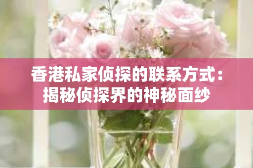 香港私家侦探的联系方式：揭秘侦探界的神秘面纱