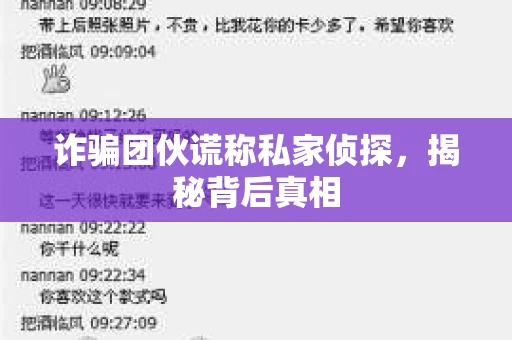 诈骗团伙谎称私家侦探，揭秘背后真相