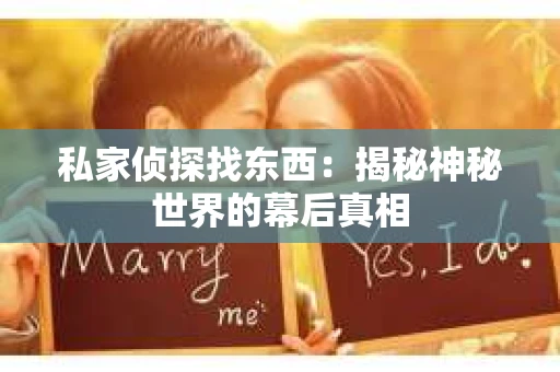 私家侦探找东西：揭秘神秘世界的幕后真相