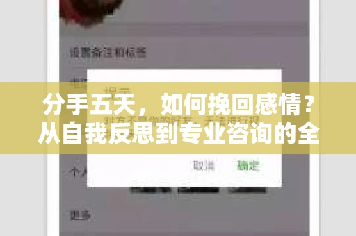 分手五天，如何挽回感情？从自我反思到专业咨询的全面解决方案